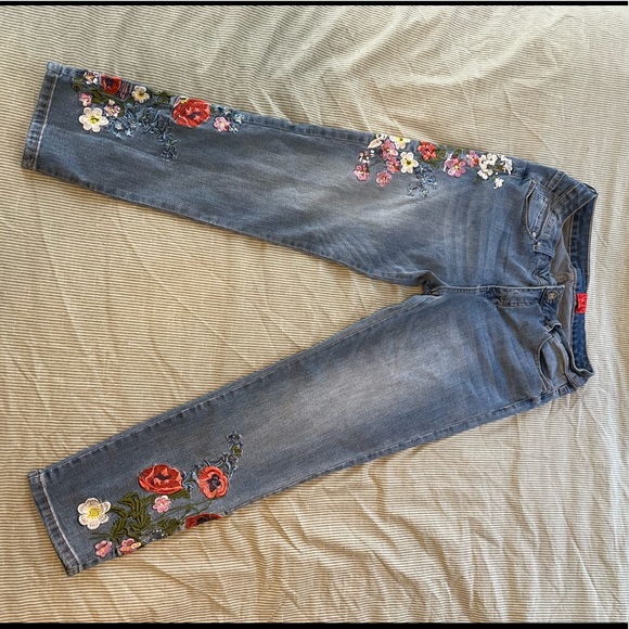 V Cristina Jeans Embroidered Cropped Jeans Poshmark